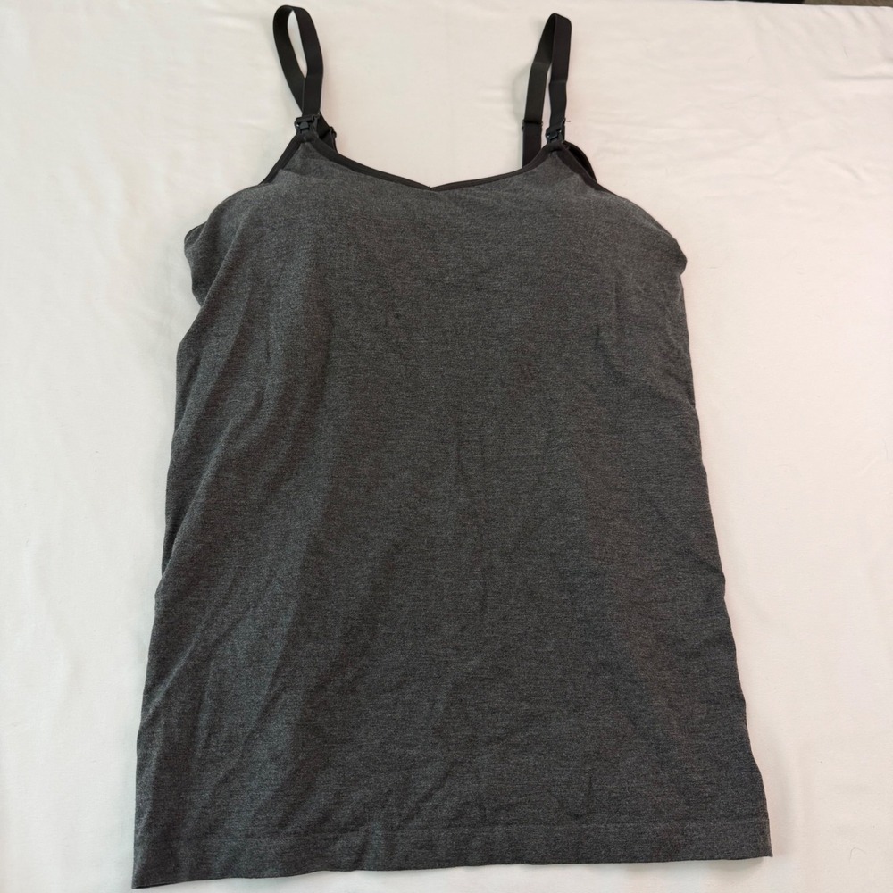 Auden Nursing Camisole XL Charcoal Gray Heather Maternity Shelf Bra Tank Top
